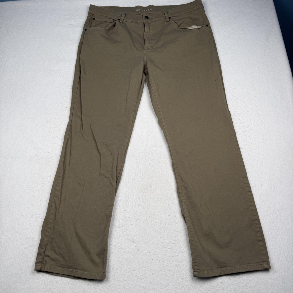 Mott & Bow Jeans Mens 40x32 Beige Straight Leg Stretch Denim Casual Pants